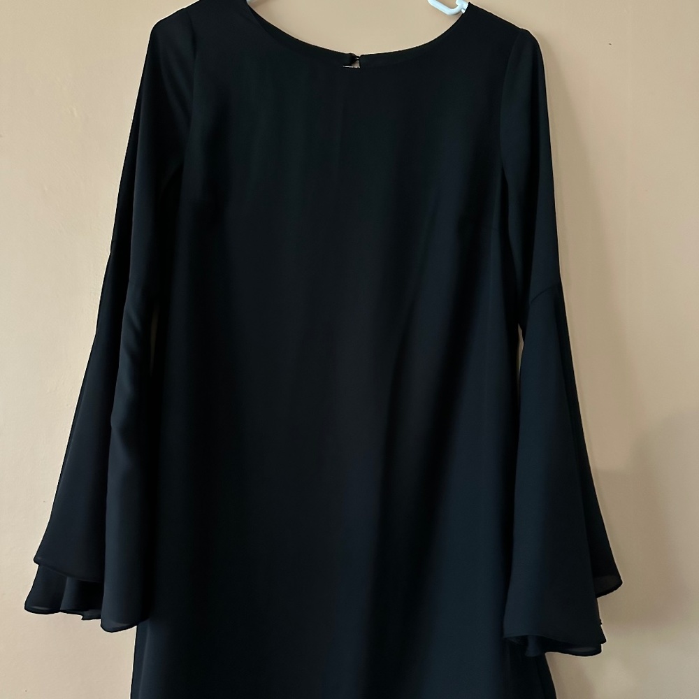 Lulus Black Long Flowy Sleeved Dress